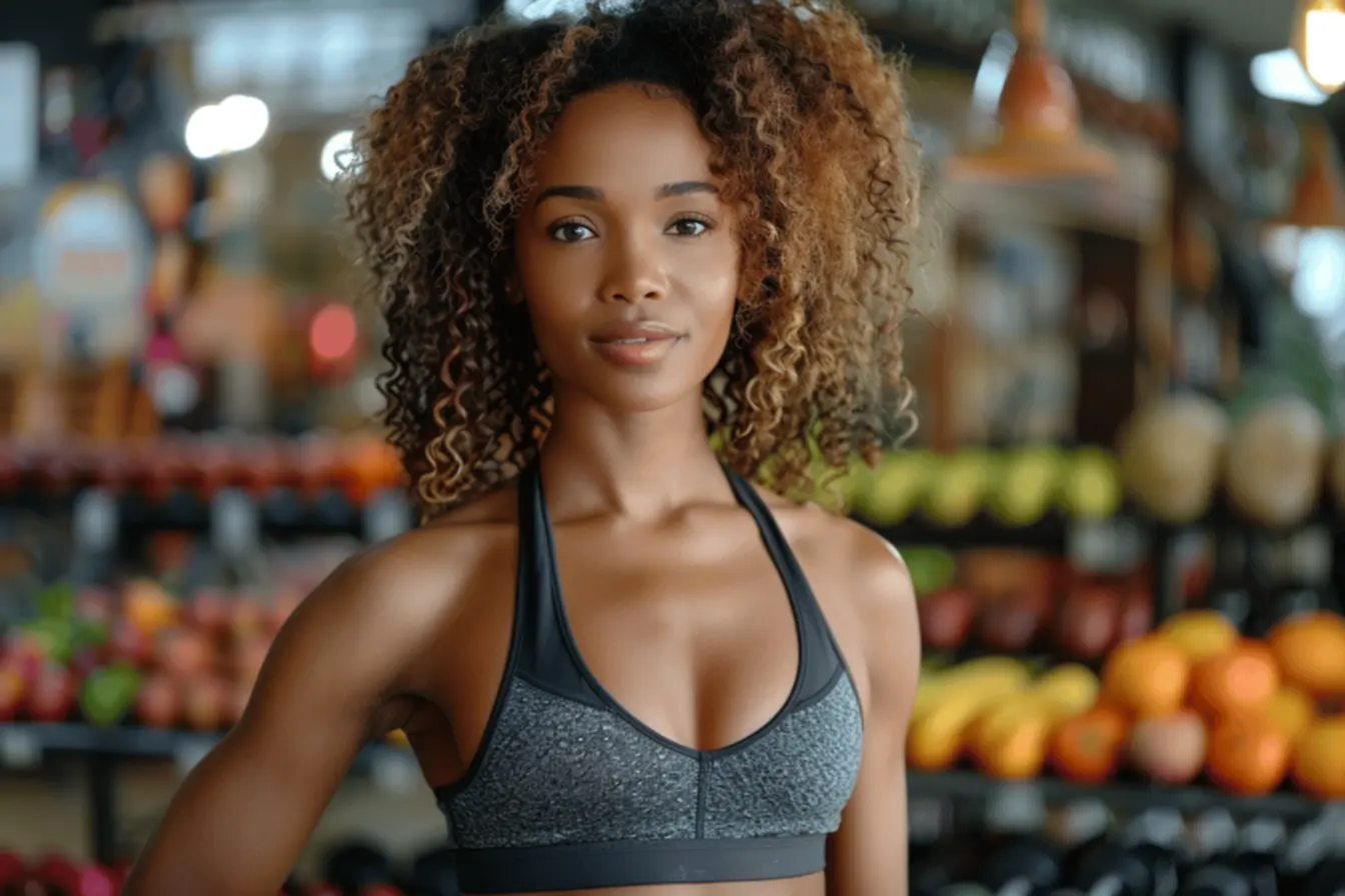 Mulher feliz após perder peso com Whey Protein